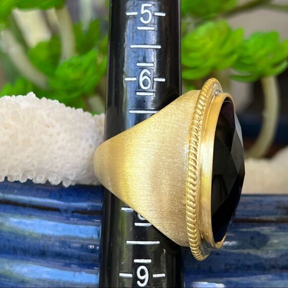 Onyx Black 18K Faceted Sheila Fajl GLOW Masterpiece Statement Cocktail Ring - Picture 12 of 14